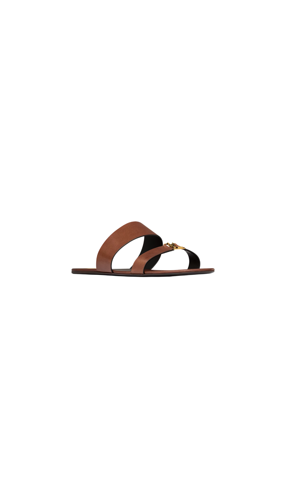 Babylone Slides In Burnt Brown Smooth Leather