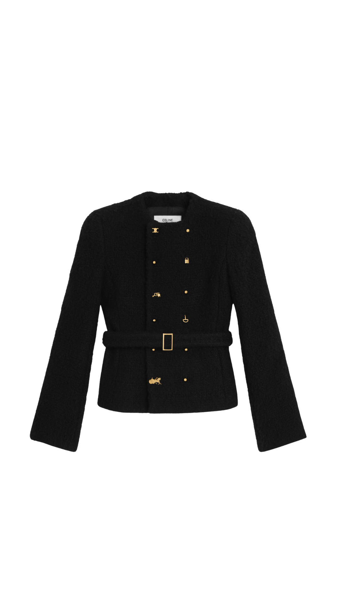 Jacket In Black Cashmere And Wool Natté