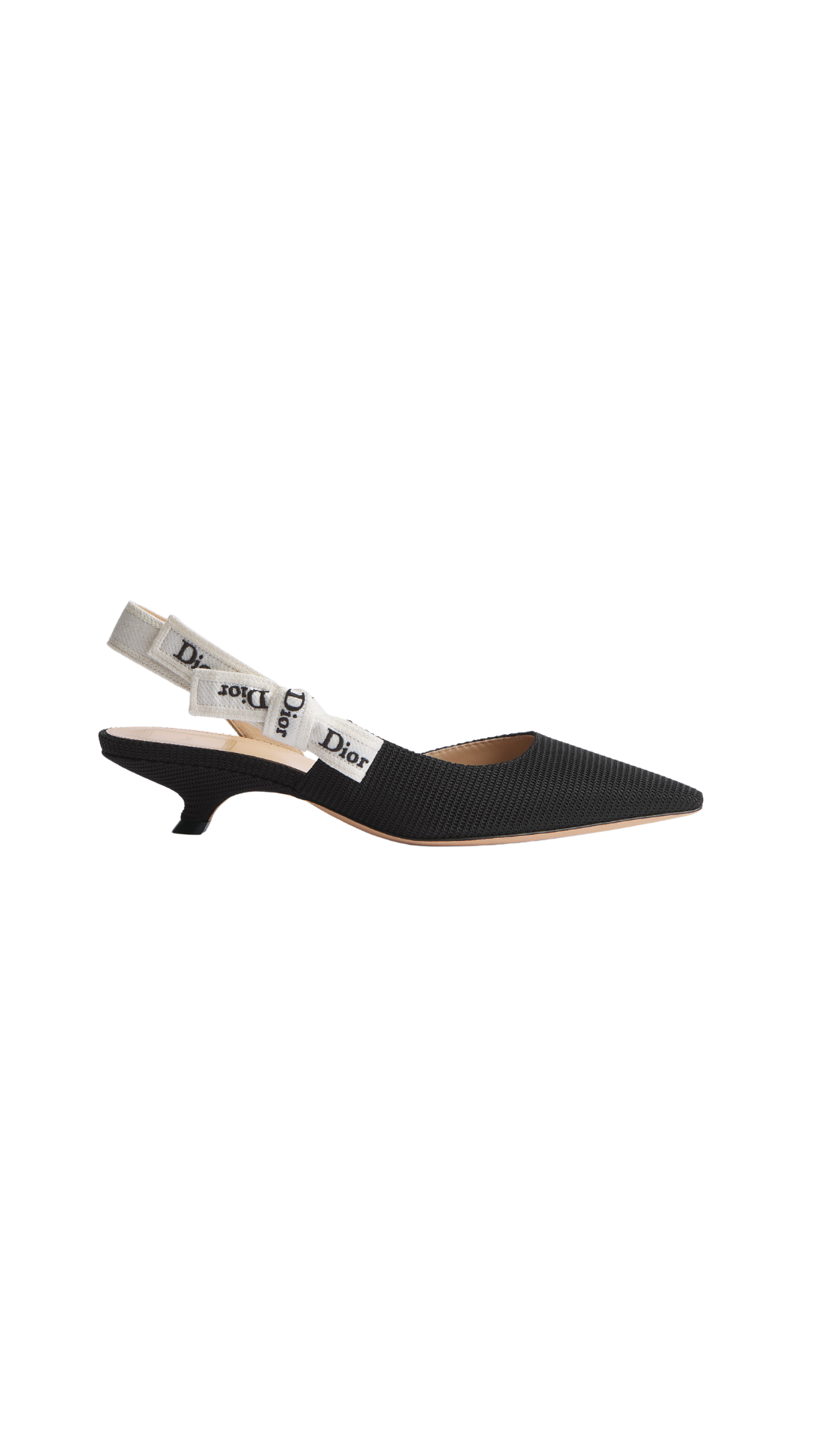 J'Adior Slingback Pump in Black Embroidered Technical Fabric