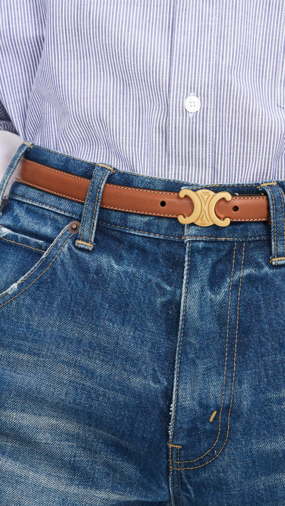 Triomphe Belt 18mm In Natural Calfskin