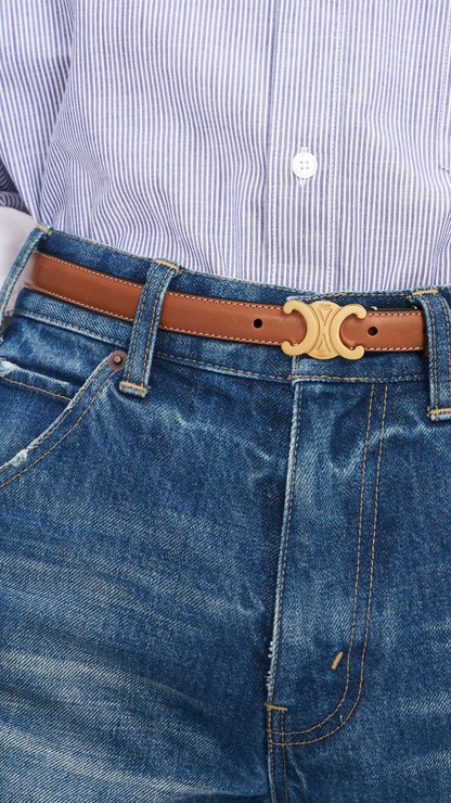 Triomphe Belt 18mm In Natural Calfskin