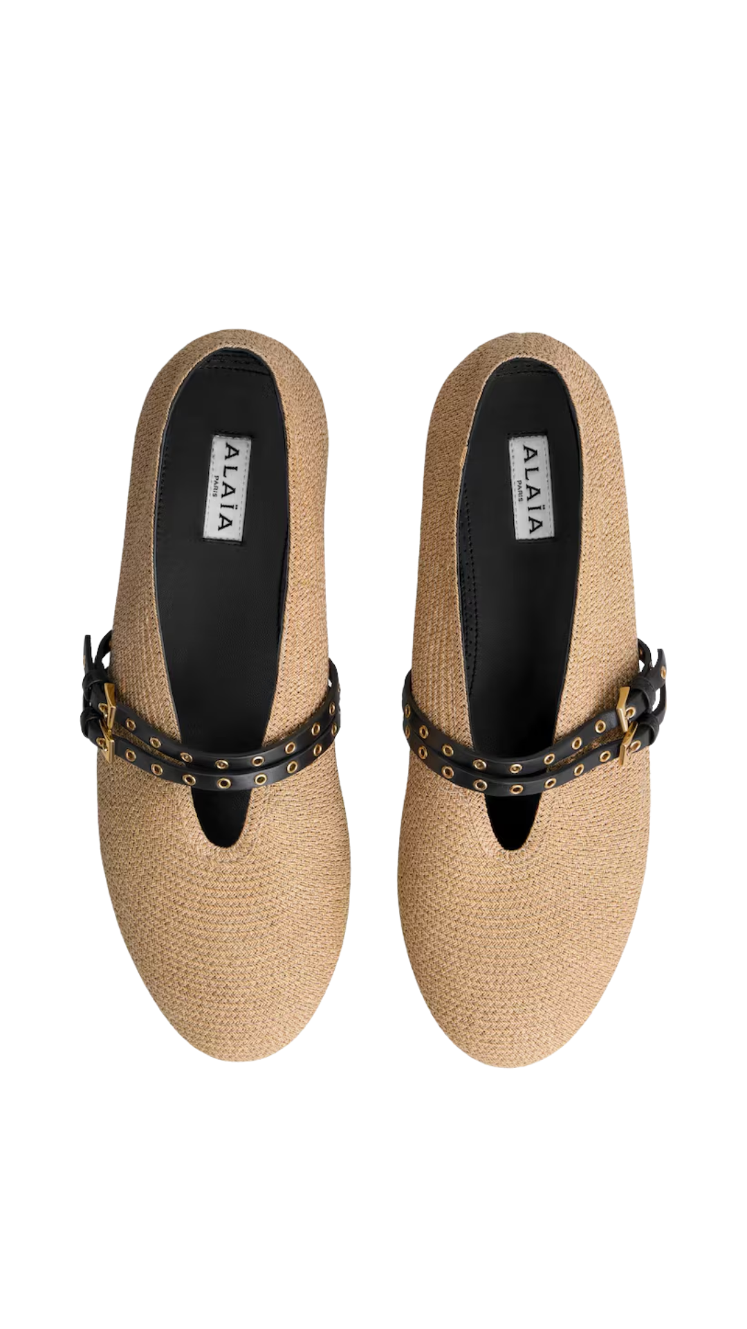 Ballet Flats in Paper Straw Natural