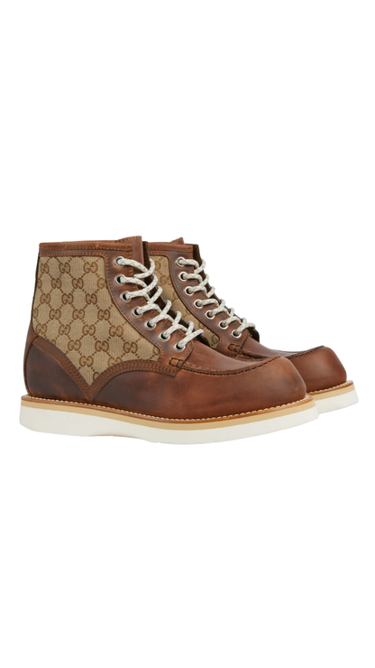 Men's Lace-Up Ankle Boot in Brown Leather