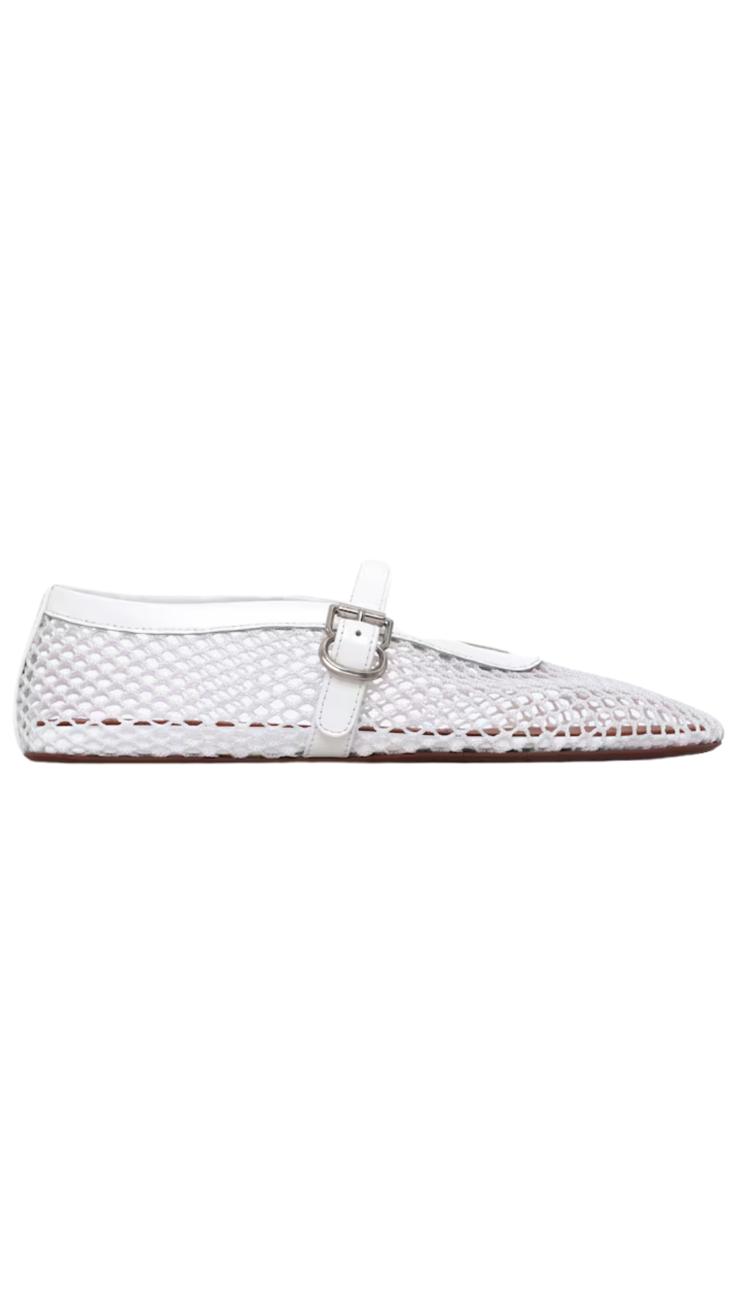 Ballet Flats in Fishnet White