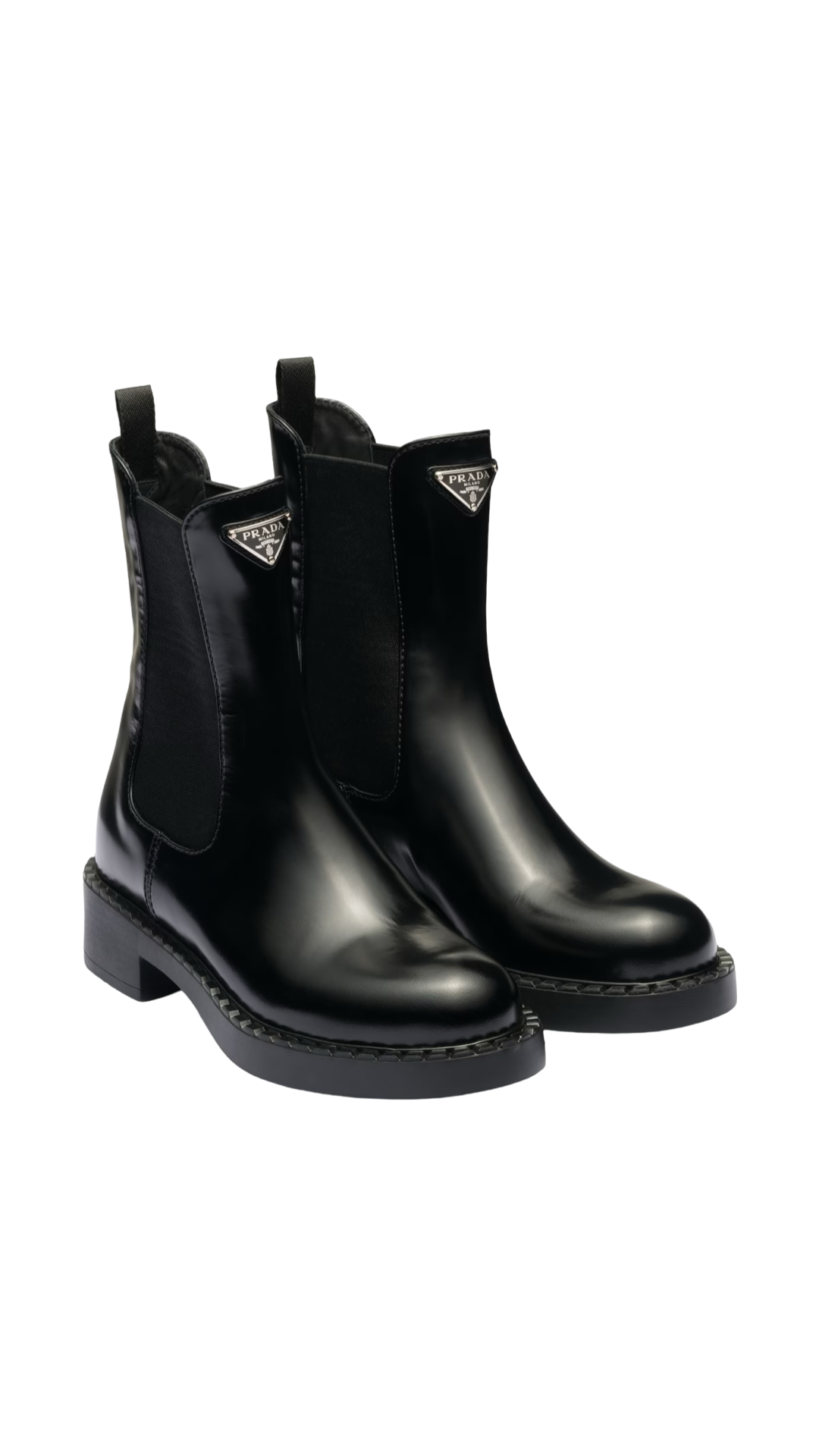 Brushed Leather Chelsea Boots in Black