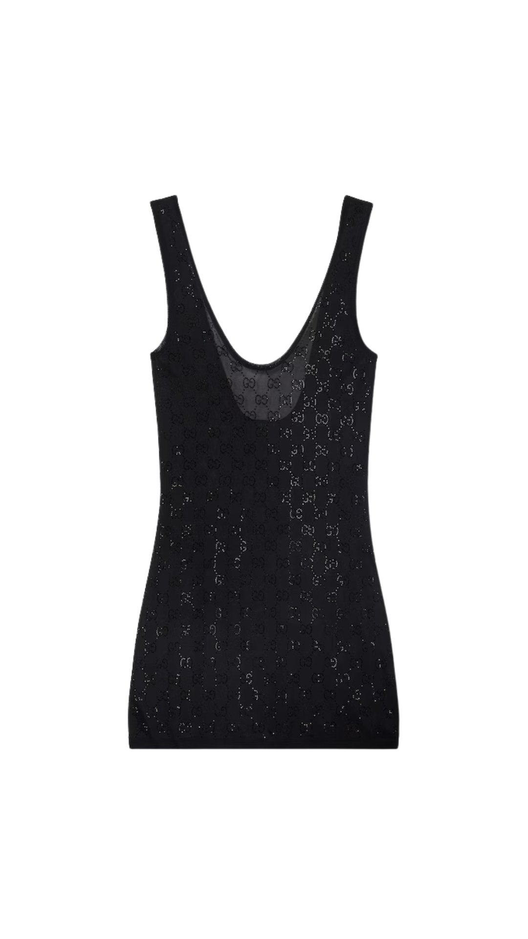 GG Crystal Embroidered Dress in Black