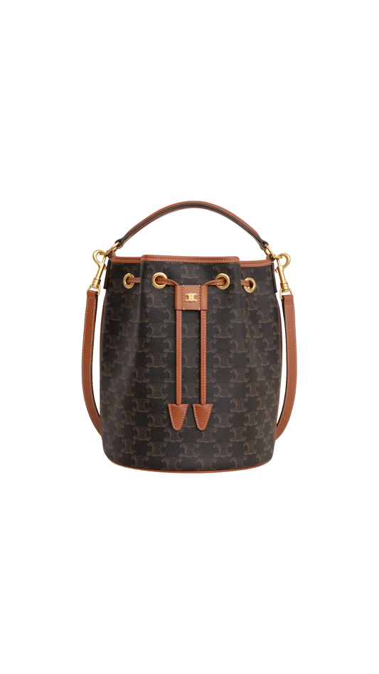 Clara Bag In Tan Triomphe Canvas And Calfskin