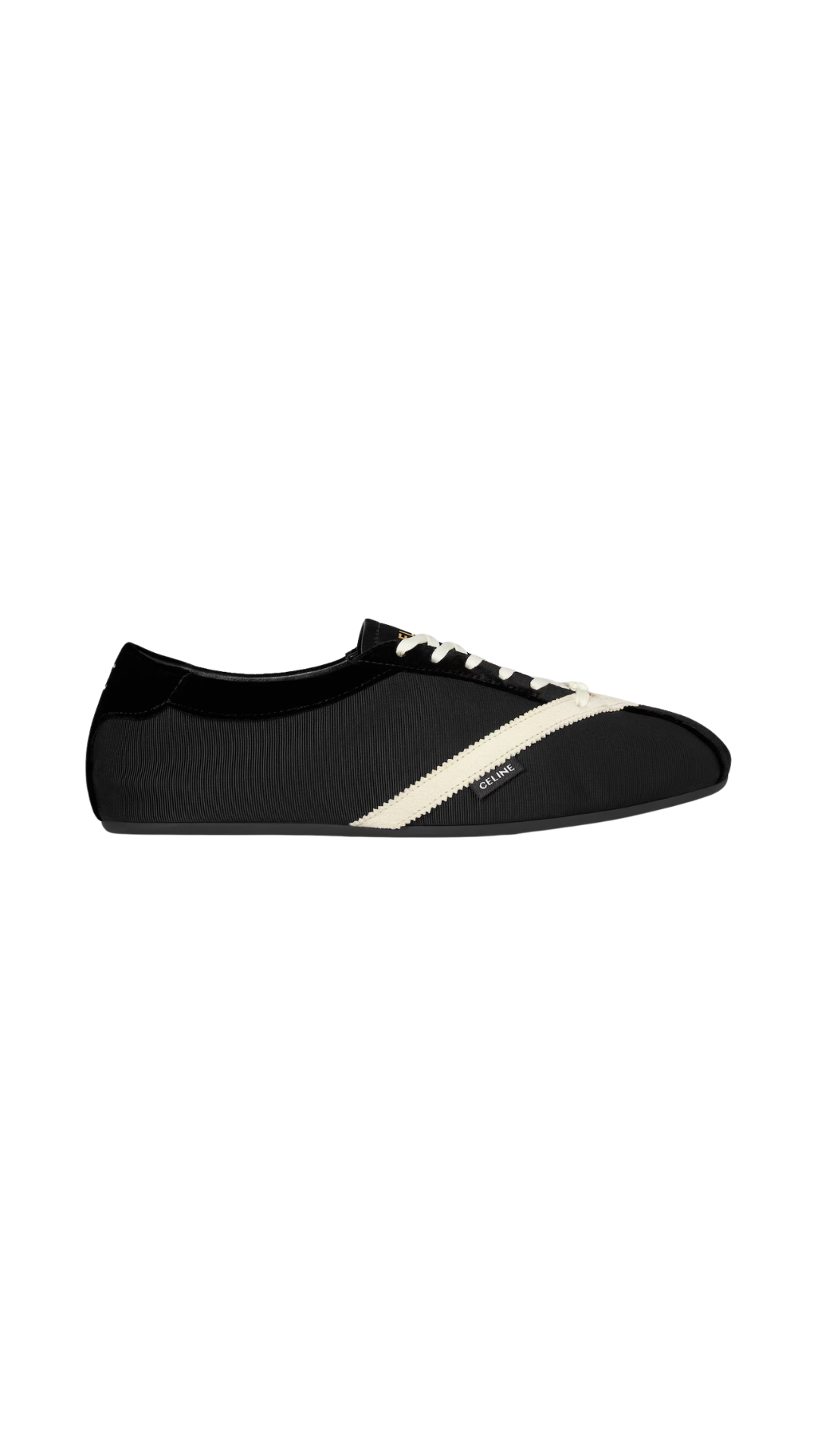 La Zapatilla Plana de Grosgrén, Terciopelo, Piel de Becerro de Ante y Piel de Cordero en Negro