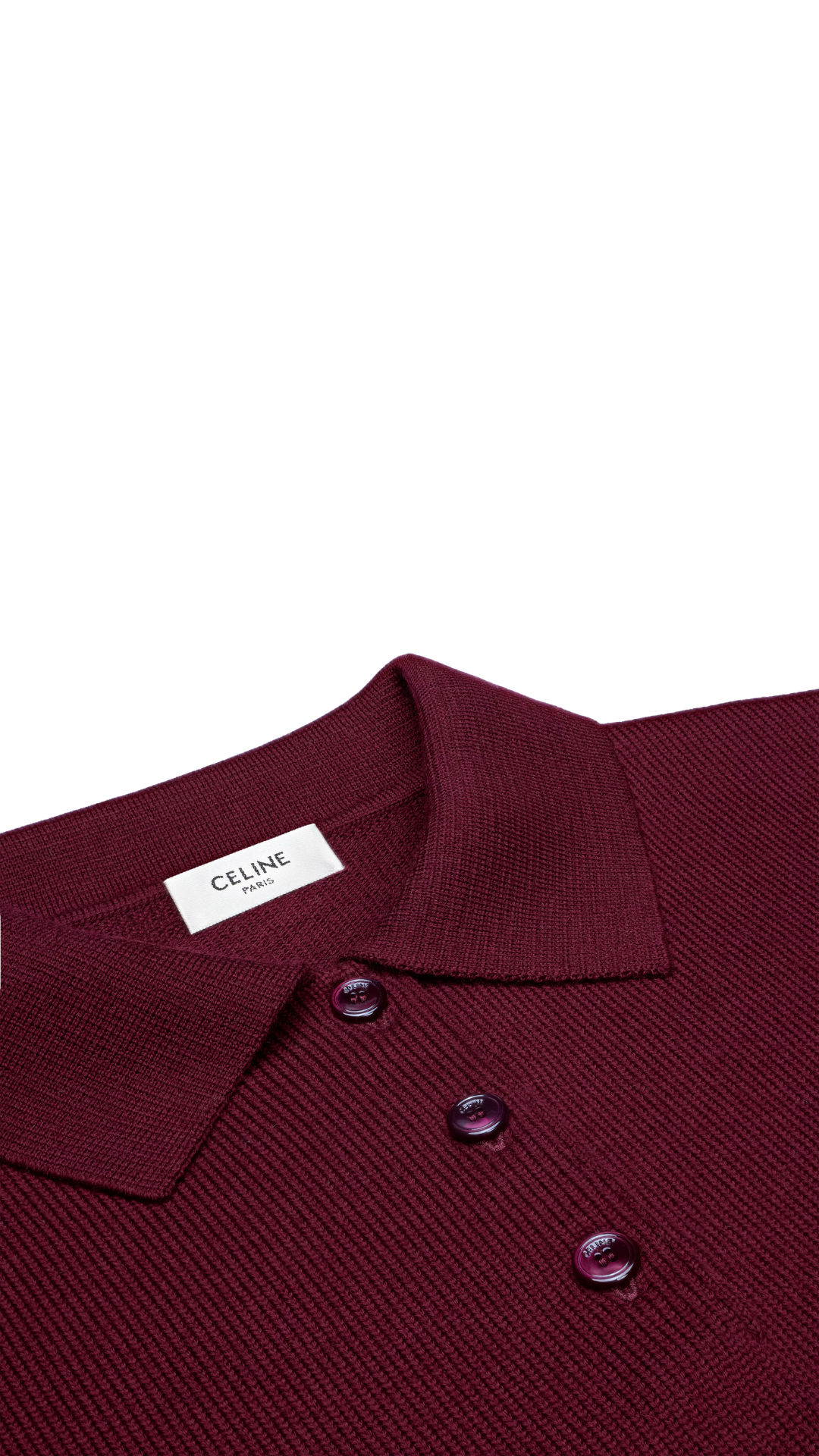 Cropped Polo in Burgundy Wool