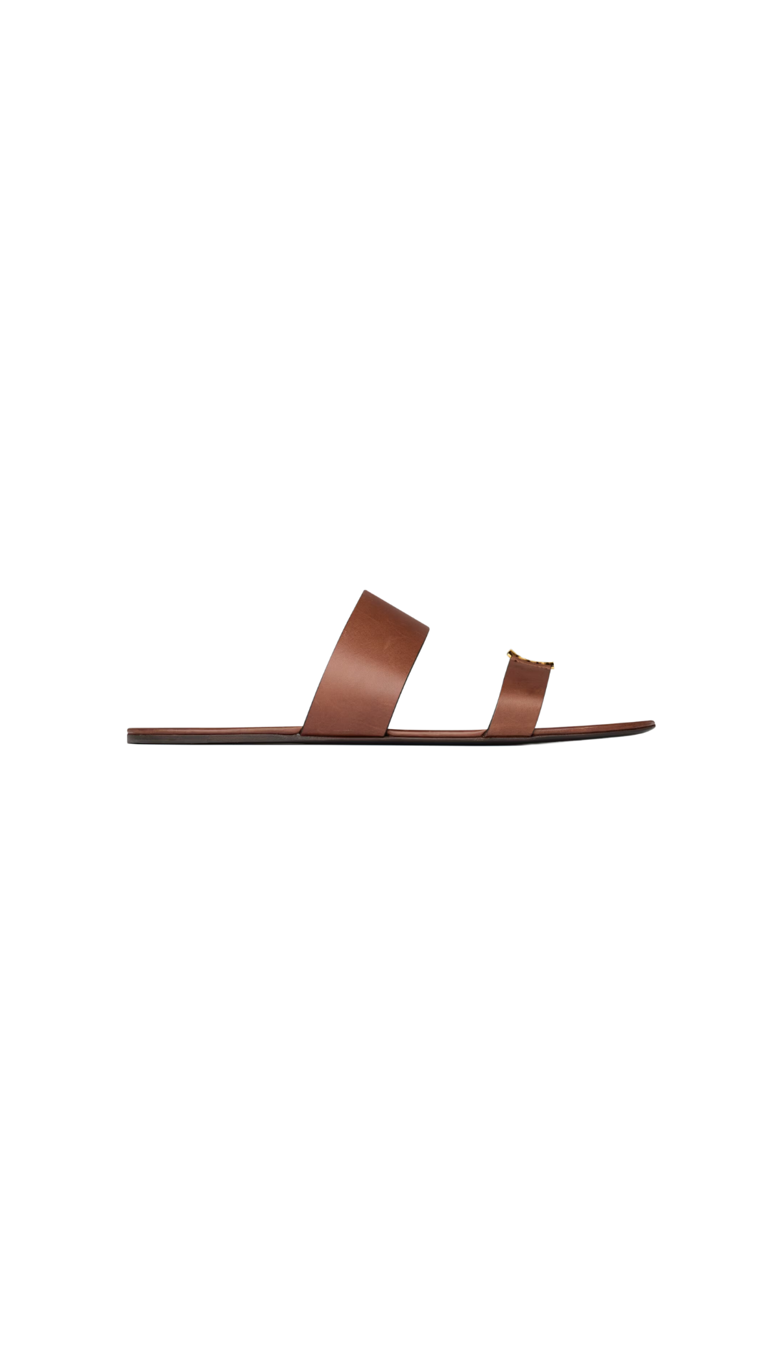 Babylone Slides In Burnt Brown Smooth Leather