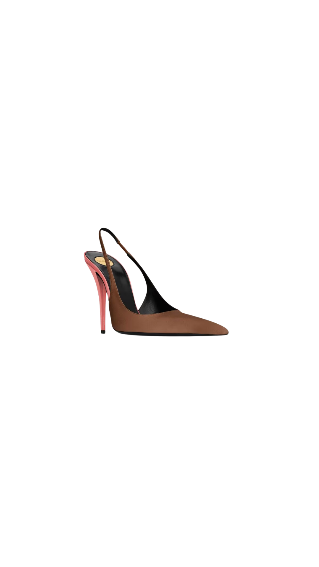 Deroche Slingback Pumps In Cappuccino & Salmon Satin Crepe