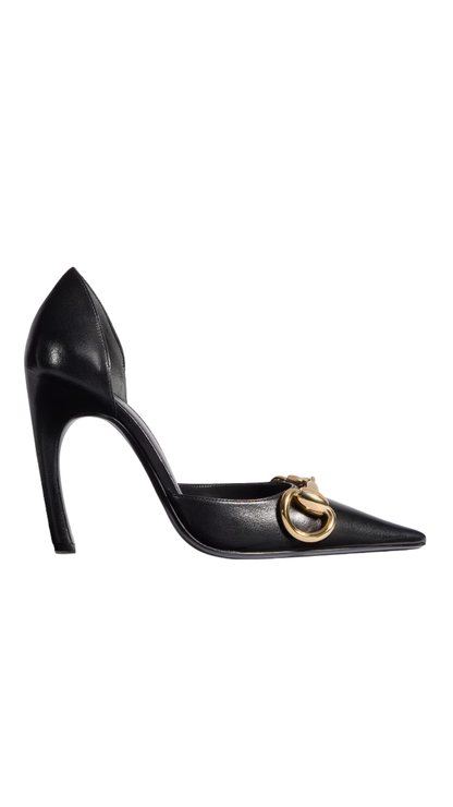Women's Boulevard Pump Black Vegetable-Tanned Leather with a Glossy Finish