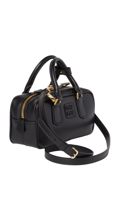 Bolso Arcadie de cuero en negro