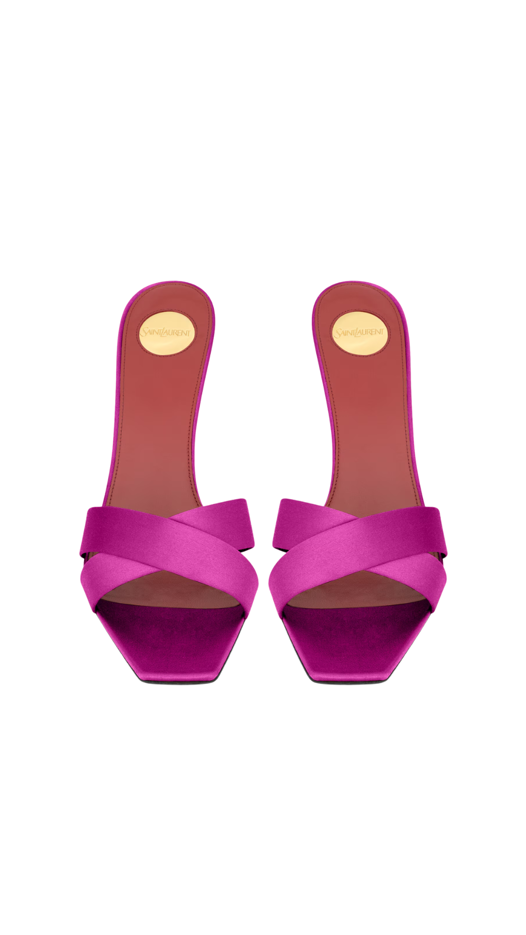 Opyum Mules in Satin Crepe Fuchsia