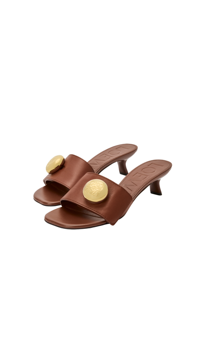 Pebble Slide In Rust Soft Calfskin