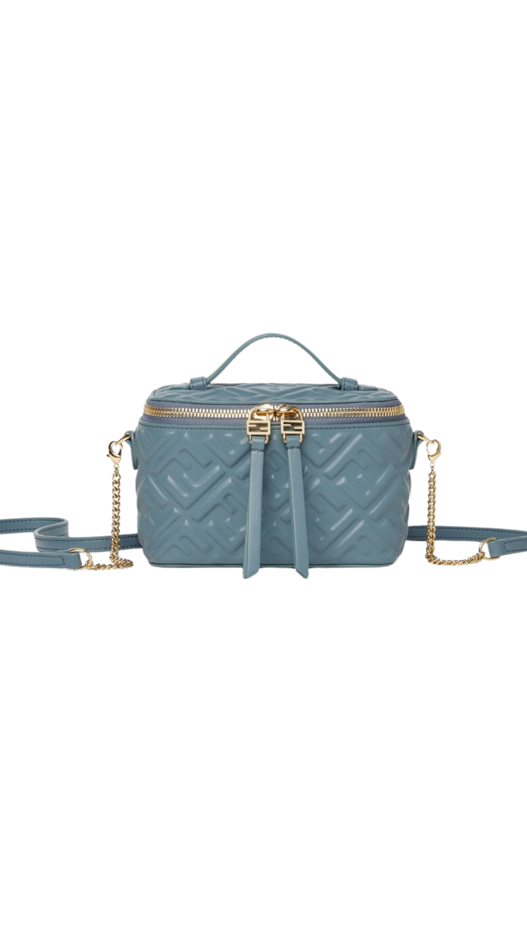 Vanity in Mercury Blue Nappa Leather Mini-Bag with FF Motif