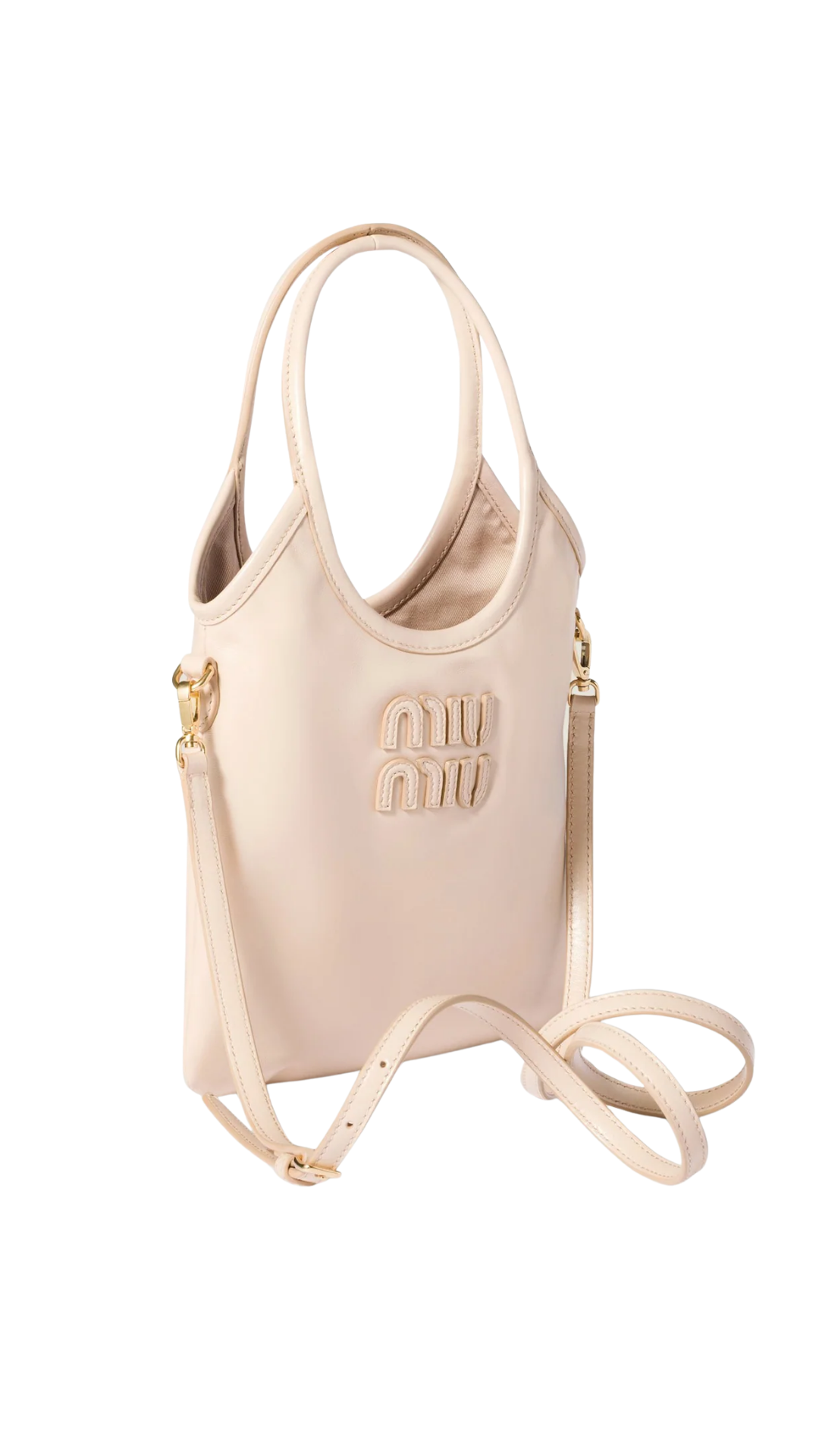 IVY Leather Handbag in Powder Pink