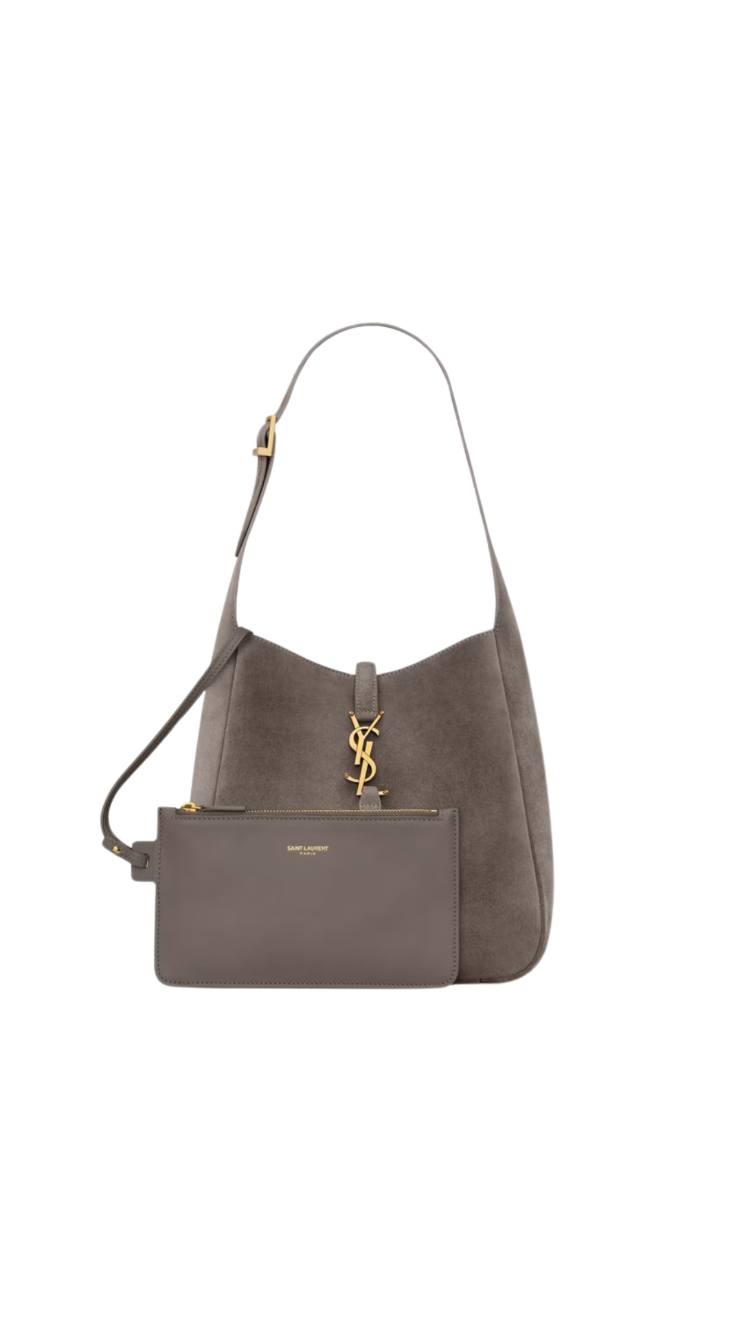 Le 5 À 7 Supple Small In Urban Grey Suede