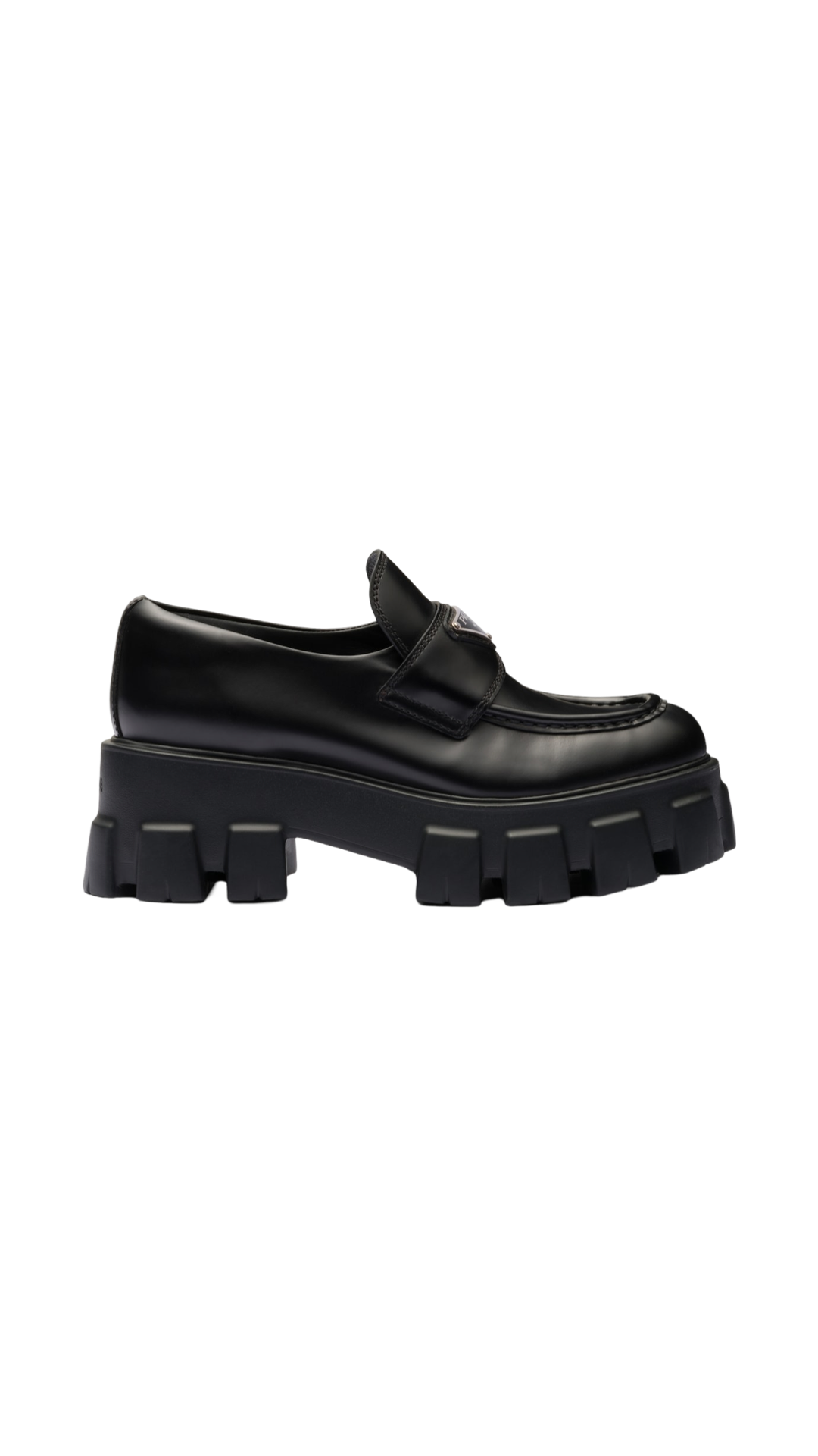Brushed Leather Monolith Loafers Black
