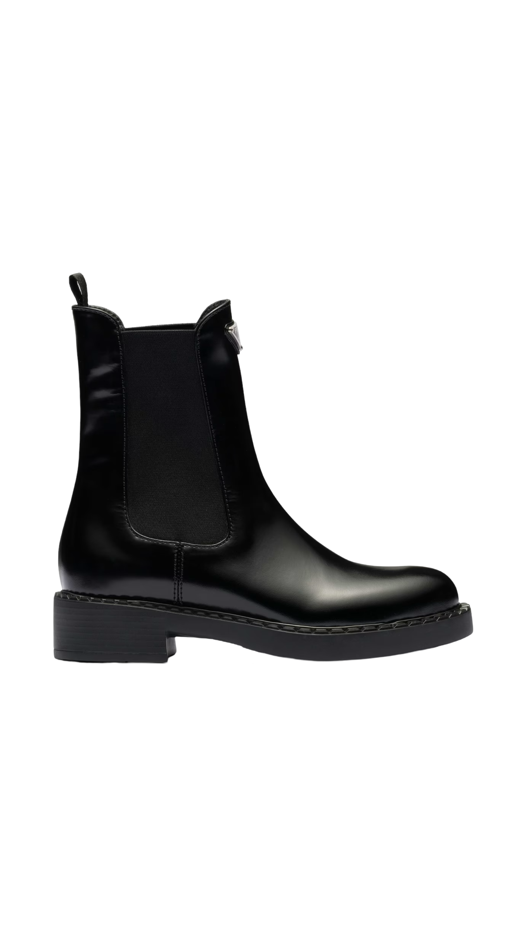 Brushed Leather Chelsea Boots in Black