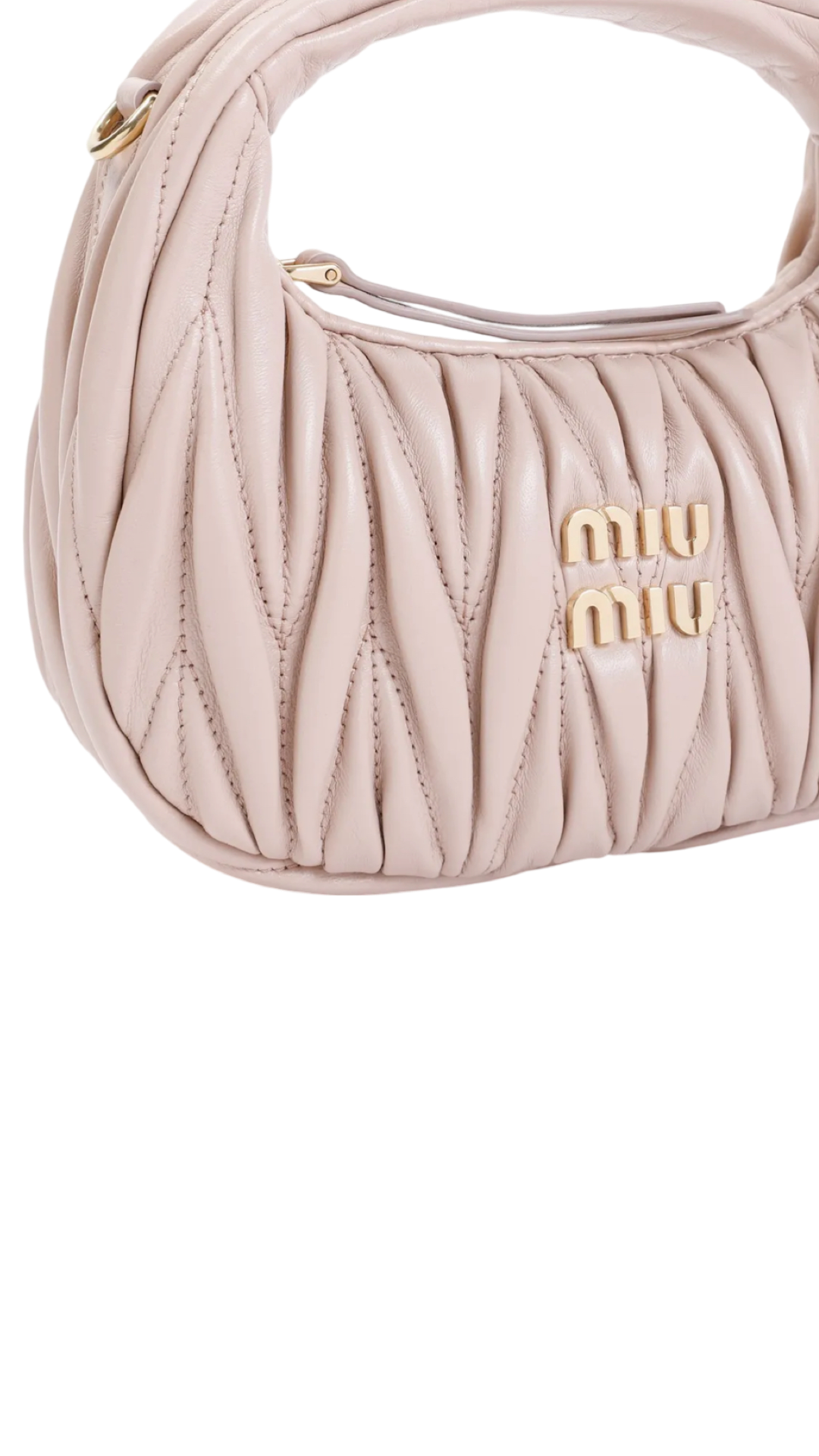 Wander Matelassé Nappa Leather Hobo Mini-Bag in Pink