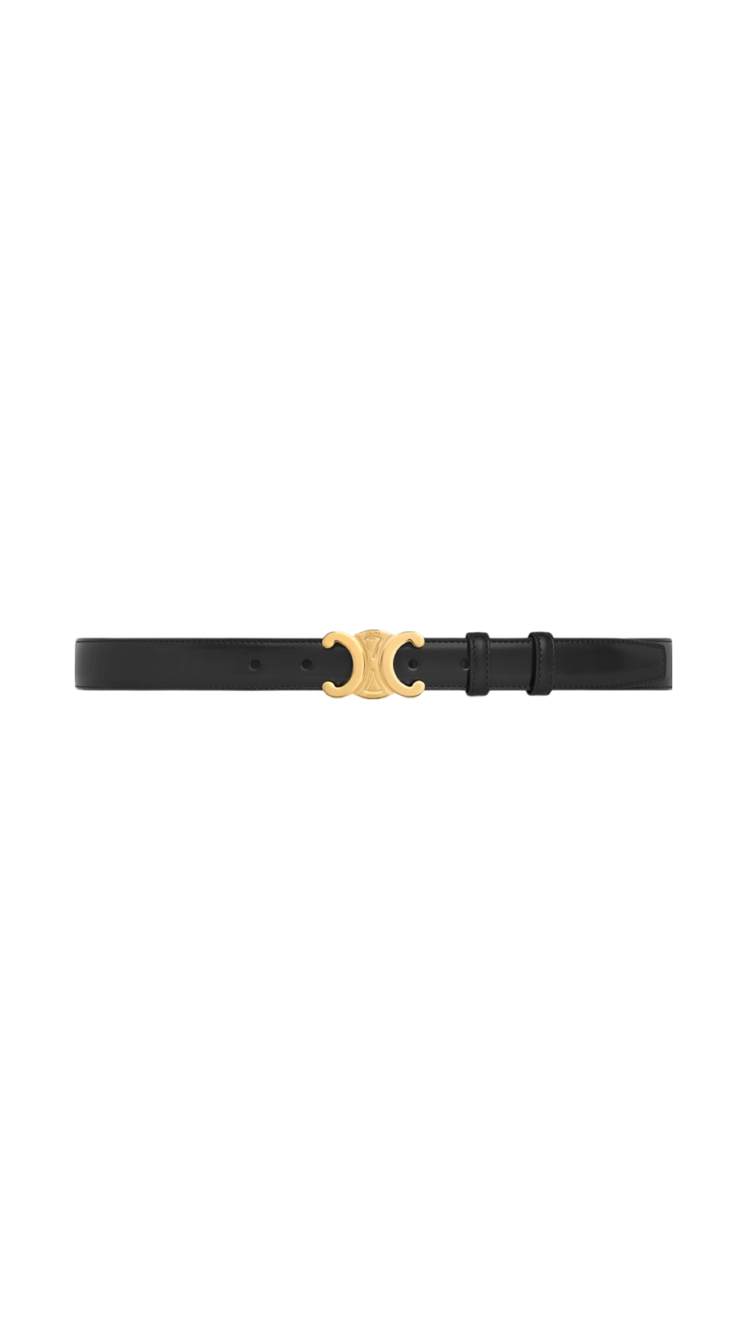 Triomphe Belt 25MM in Black Taurillon Leather