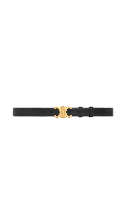 Triomphe Belt 25MM in Black Taurillon Leather