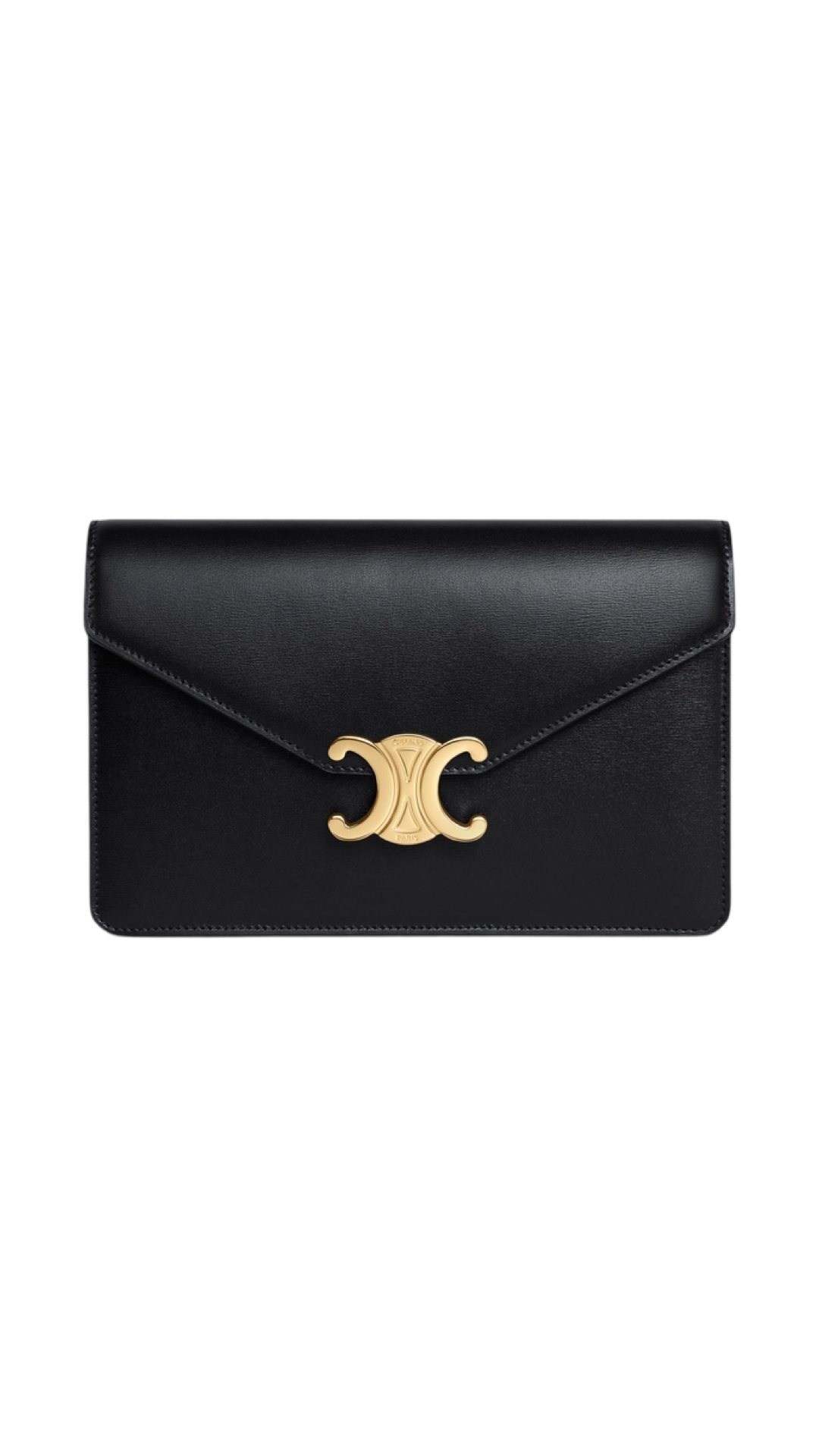 Wallet On Chain Margo In Shiny Calfskin Black