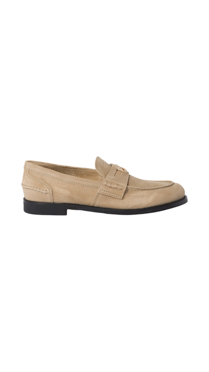 Faded Suede Loafers in Ecru