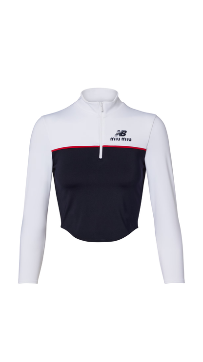Miu Miu x New Balance Jersey Crop Top in White